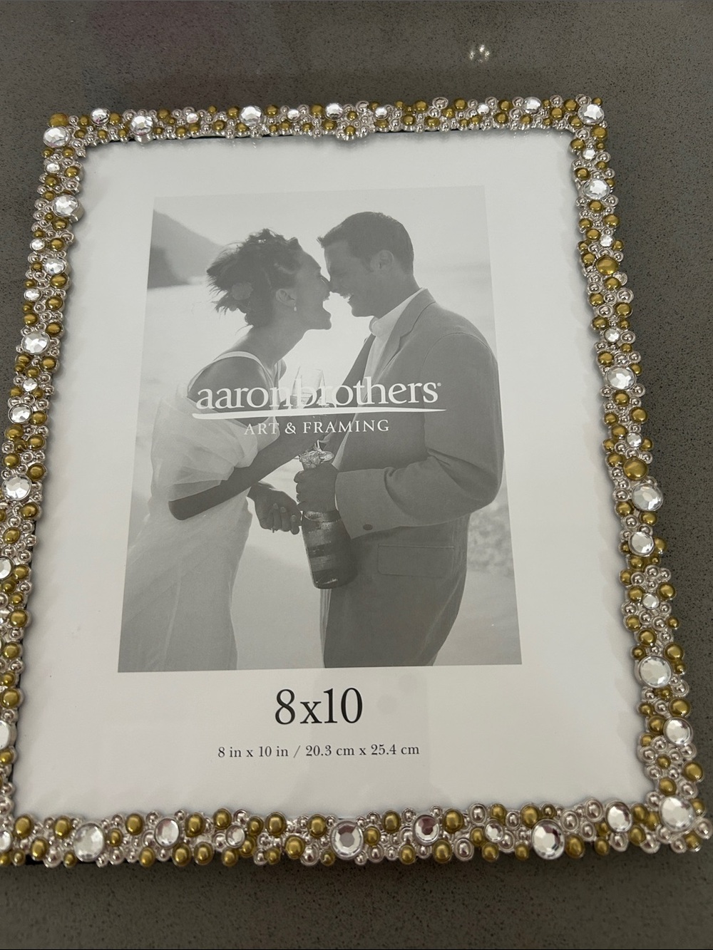 New Aaron Brothers Beautiful Gold and Silver Beaded 8x10 Picture Frame